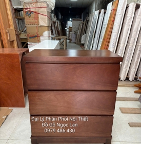 Tủ Nhật Gỗ Xoan Đào 3 Ngăn Kéo Đa Năng Màu Óc Chó ( Hàng Đặt )