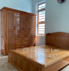 Combo phòng ngủ mẫu hiện đại - gỗ gõ đỏ CB GG 015