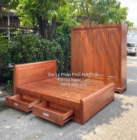 Combo Phòng Ngủ Gỗ Xoan Đào 2 Món Thiết Kế Đơn Giản - Hiện Đại 