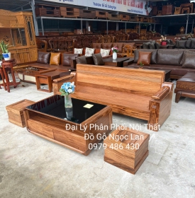 Sofa 1 Văng Gỗ Hương Xám Tựa Lưng Soi Bàn Bom - Hiện Đại Nhỏ Gọn