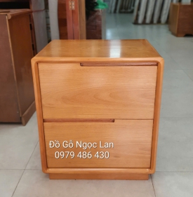 Tủ Đầu Giường Gỗ Gõ Đỏ 2 Ngăn Kéo Sang Trọng 