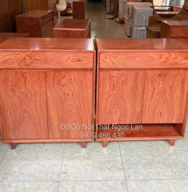 Tủ Giày Dép Gỗ Hương Đá 2 Cánh Chân Cao Hiện Đại