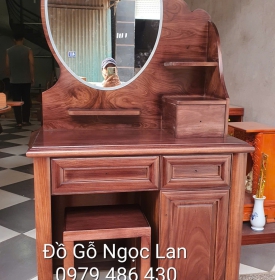 Bàn Trang Điểm Gỗ Hương Xám 80cm Hiện Đại - Màu Óc Chó