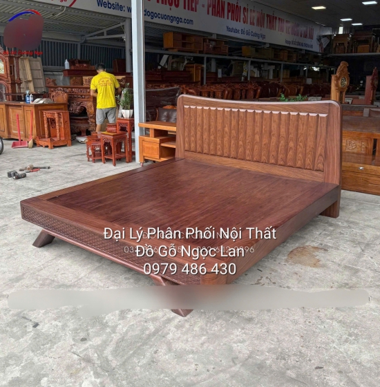 Giường Ngủ Mẫu Trám Kiểu Nhật Gỗ Óc Chó Chất Lượng Bền Đẹp