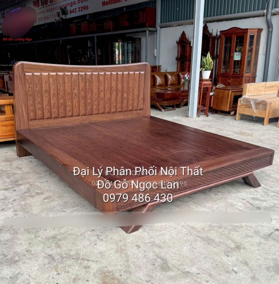 Giường Ngủ Mẫu Trám Kiểu Nhật Gỗ Óc Chó Chất Lượng Bền Đẹp