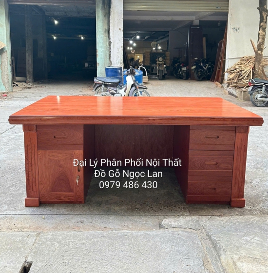 Bàn Làm Việc Gỗ Hương Đá 1m87 Mẫu Chỉ Cao Cấp Hiện Đại