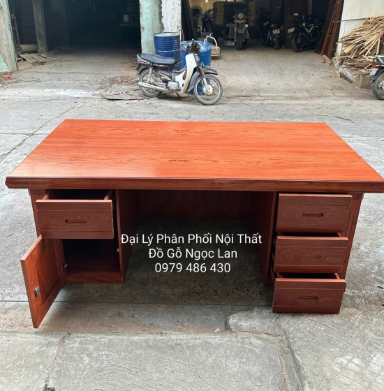 Bàn Làm Việc Gỗ Hương Đá 1m87 Mẫu Chỉ Cao Cấp Hiện Đại
