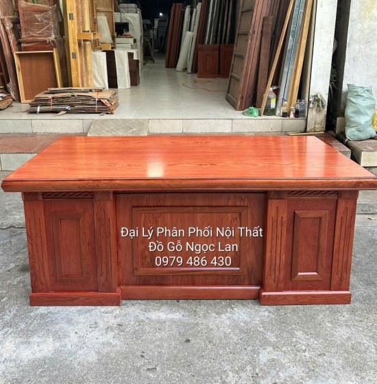 Bàn Làm Việc Gỗ Hương Đá 1m87 Mẫu Chỉ Cao Cấp Hiện Đại