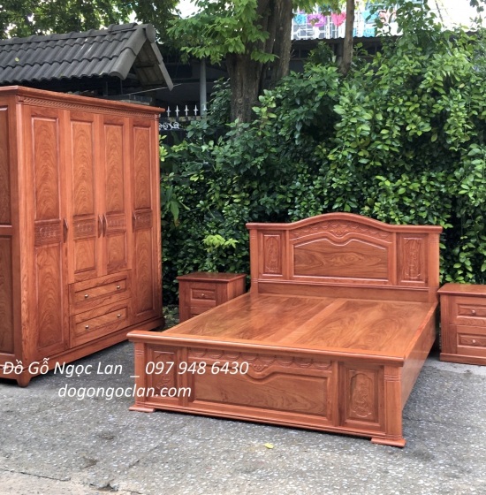 Combo phòng ngủ gỗ hương đá - hiện đại  
