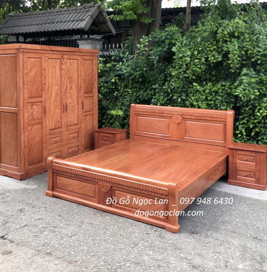 Combo phòng ngủ gỗ hương đá - hiện đại  