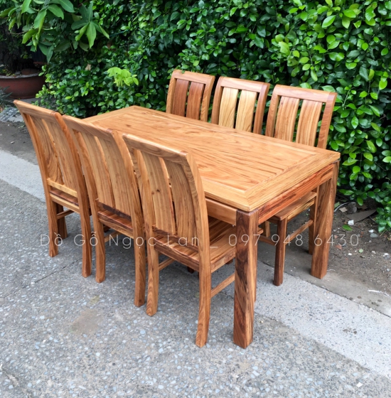 Bộ bàn ăn 6 ghế gỗ hương xám hàng cao cấp BA GHX 01