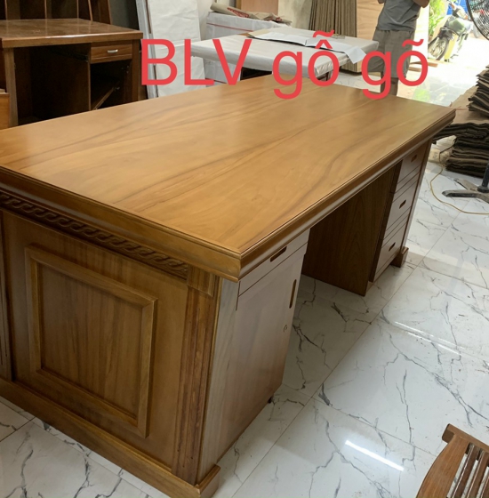 Bàn làm việc gỗ gõ mẫu chạy chỉ B LV 06