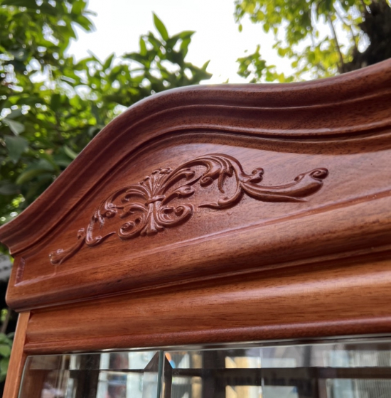 Tủ ly trang trí - tủ rượu góc 60 gỗ xoan đào hiện đại TG 11