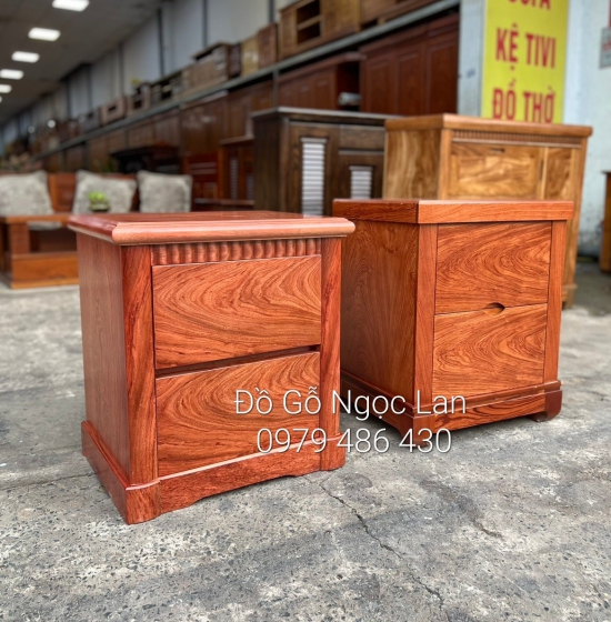 Tủ táp đầu giường gỗ hương đá - hiện đại 