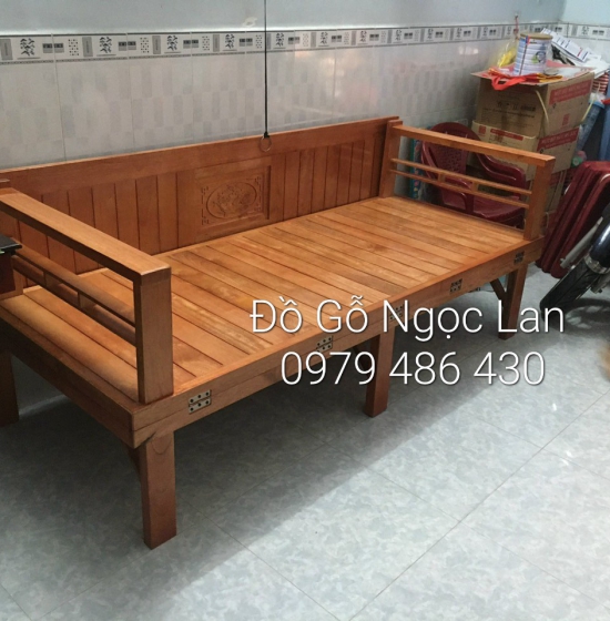 Giường gấp gỗ sồi - ghế mở thành giường hiện đại 