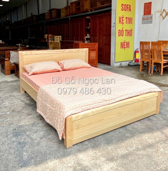 Giường gỗ sồi nga vạt phản - mẫu chơn 