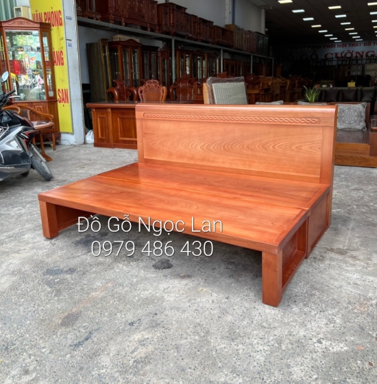 Ghế Giường Gỗ Xoan Đào 2 Ngăn Kéo 1m6 x 2m Hiện Đại 