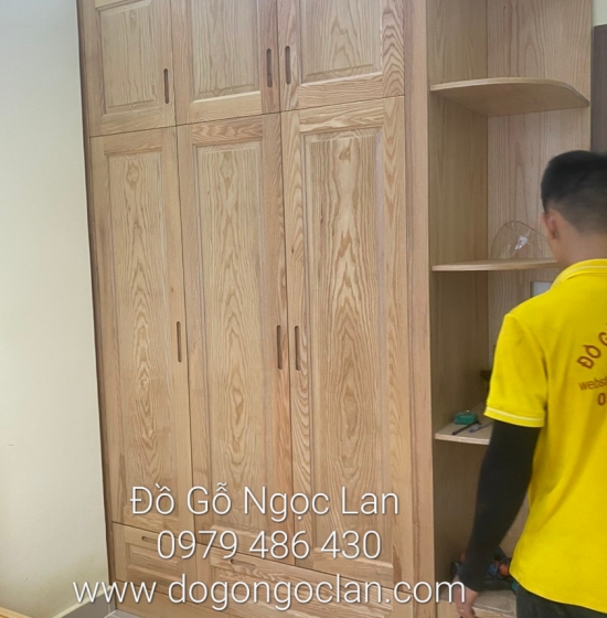 Tủ Quần Áo Gỗ Sồi Nga 3 Cánh 2 Tầng Góc Trang Trí 