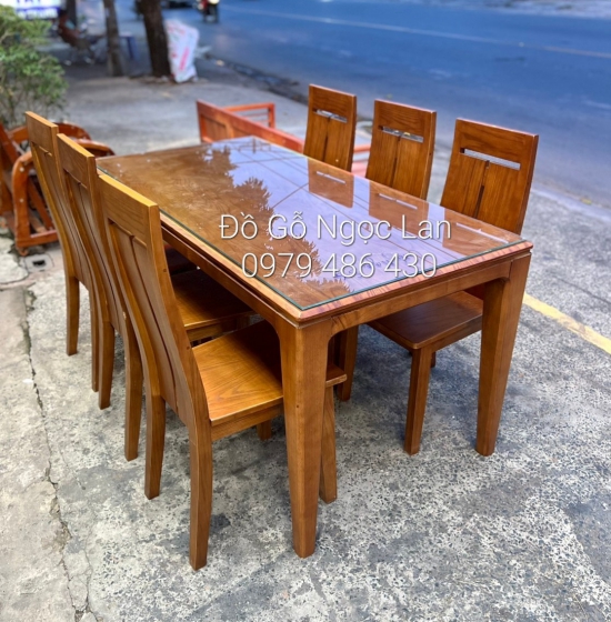 Bàn ăn 6 ghế gỗ xoan đào hiện đại BG 08
