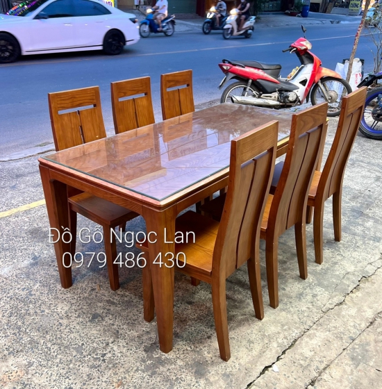 Bàn ăn 6 ghế gỗ xoan đào hiện đại BG 08