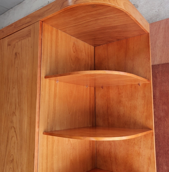 Tủ Quần Áo Gỗ Gõ Đỏ 4 Cánh Kèm Góc Trang Trí Vế Trái Hiện Đại 