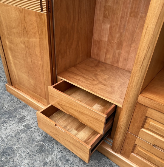 Tủ Quần Áo Gỗ Gõ Đỏ Cửa Lùa Góc Trang Trí 1m9 - Vế Phải 