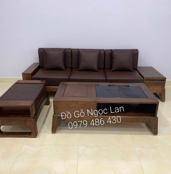 GHẾ SOFA GỖ SỒI NGA VĂNG CHOÃI 2M3 HIỆN ĐẠI -GIÁ RẺ