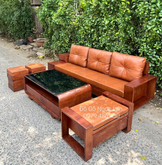 GHẾ SOFA GỖ SỒI NGA MỘT VĂNG KÈM NỆM DÀNH CHO NHÀ NHỎ GỌN 