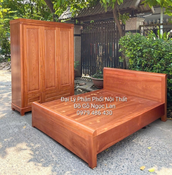 Combo Phòng Ngủ 2 Chi Tiết Gỗ Xoan Đào Bền Đẹp - Sang Trọng 