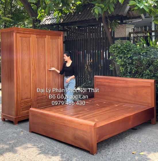 Combo Phòng Ngủ 2 Chi Tiết Gỗ Xoan Đào Bền Đẹp - Sang Trọng 