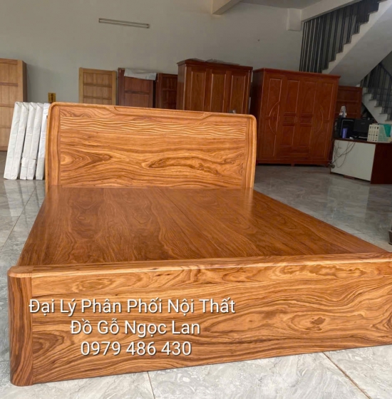 Giường Ngủ Gỗ Hương Xám Phản Liền Trạm Sóng Sang Trọng