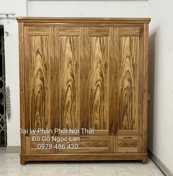 Bộ Combo Phòng Ngủ Gỗ Hương Xám Cao Cấp - Hiện Đại Gồm 2 Chi Tiết 