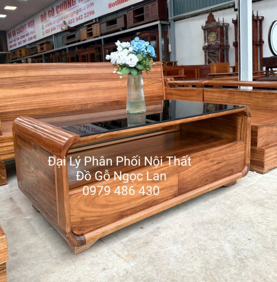 Sofa 1 Văng Gỗ Hương Xám Tựa Lưng Soi Bàn Bom - Hiện Đại Nhỏ Gọn