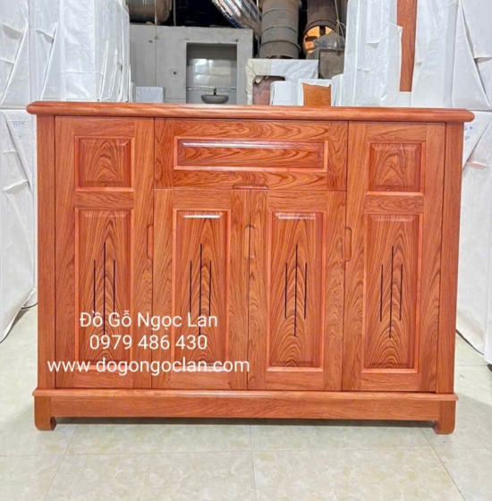 Tủ Giày Dép Gỗ Hương Đá 4 Cánh Cao Cấp 1m2 - Lá Sách