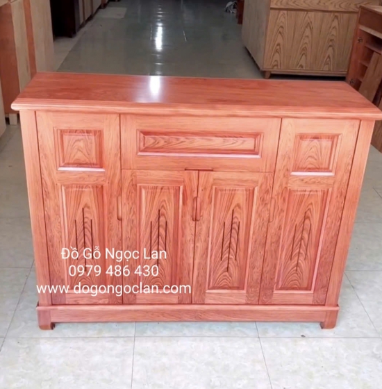 Tủ Giày Dép Gỗ Hương Đá 4 Cánh Cao Cấp 1m2 - Lá Sách