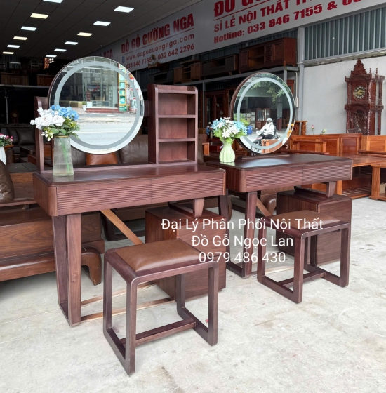 Bàn Ghế Trang Điểm Gỗ Mun 1m Sang Trọng, Tinh Tế 
