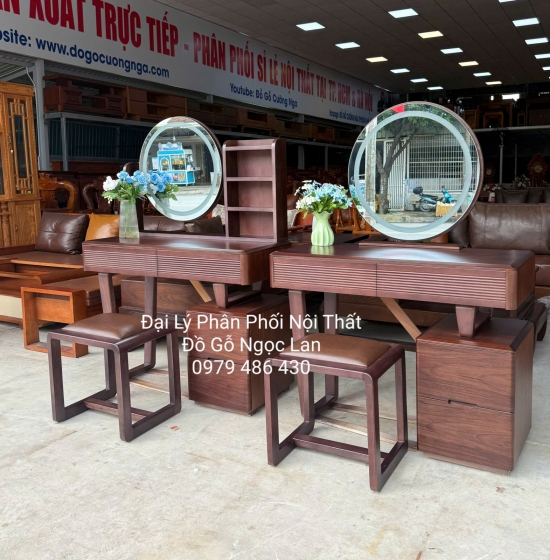 Bàn Ghế Trang Điểm Gỗ Mun 1m Sang Trọng, Tinh Tế 