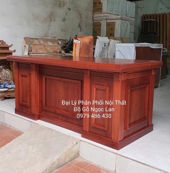 Bàn Làm Việc, Bàn Giám Đốc Gỗ Xoan Đào 1m6 Bền Đẹp 