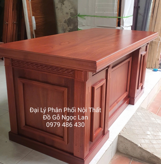 Bàn Làm Việc, Bàn Giám Đốc Gỗ Xoan Đào 1m6 Bền Đẹp 