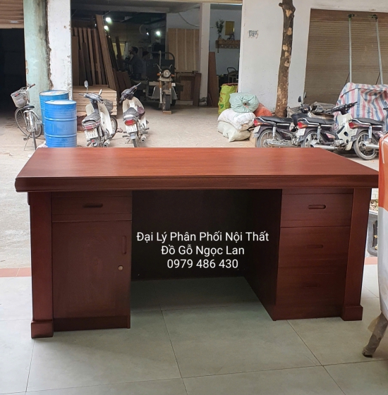 Bàn Làm Việc, Bàn Giám Đốc Gỗ Xoan Đào 1m6 Bền Đẹp 