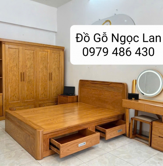 Combo Phòng Ngủ Gỗ Gõ Đỏ 4 Chi Tiết Thiết Kế Sang Trọng - Hiện Đại