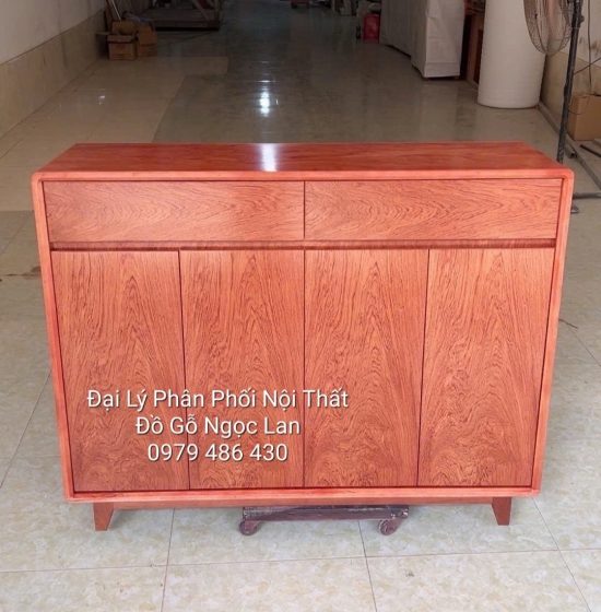 Tủ Giày Dép 4 Cánh Chân Cao Gỗ Hương Đá Thiết Kế Hiện Đại 1m2