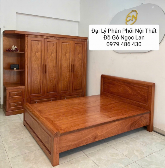 Combo Nội Thất Phòng Ngủ Gỗ Hương Đá Thiết Kế Hiện Đại, Trẻ Trung