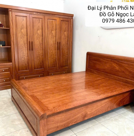 Combo Nội Thất Phòng Ngủ Gỗ Hương Đá Thiết Kế Hiện Đại, Trẻ Trung