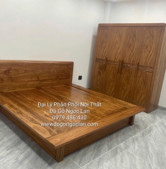 Combo Phòng Ngủ Gỗ Hương Xám 2 Chi Tiết Cao Cấp Hiện Đại, Sang Trọng 