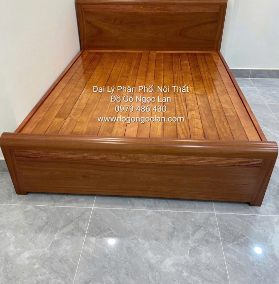 Giường Gỗ Xoan Đào Gia Lai Mẫu Chỉ Hoa Vạt Phản 