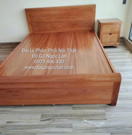 Giường Gỗ Xoan Đào Gia Lai Mẫu Chỉ Hoa Vạt Phản 